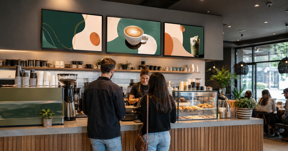 Hospitality customer touchpoints for digital signage for cafes
