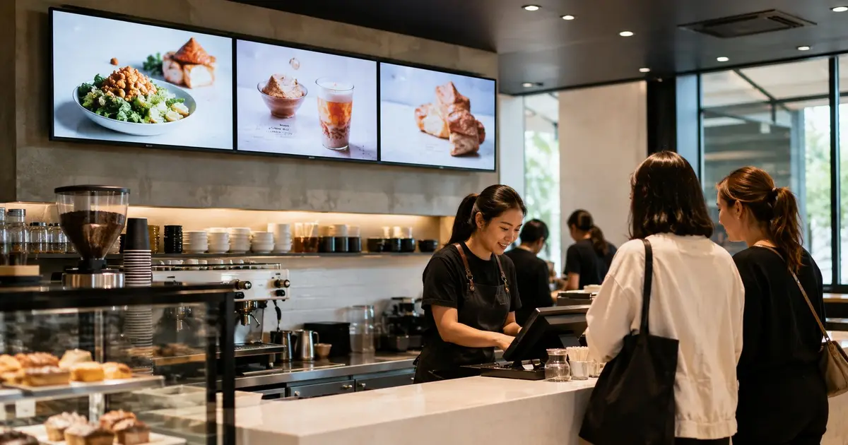 Real-world application of digital signage for cafes
