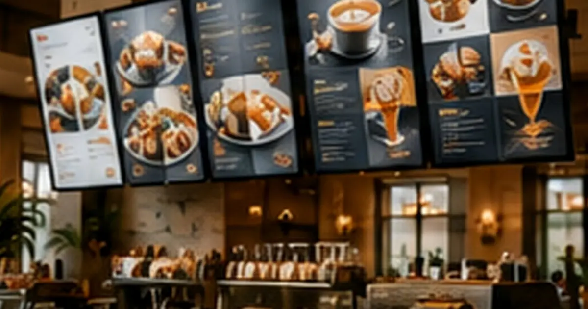 Goldroom service context for digital signage for cafes